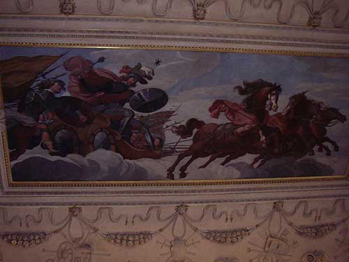 Потолочный украшение с изображением Валленштейн в виде бога войны Марса